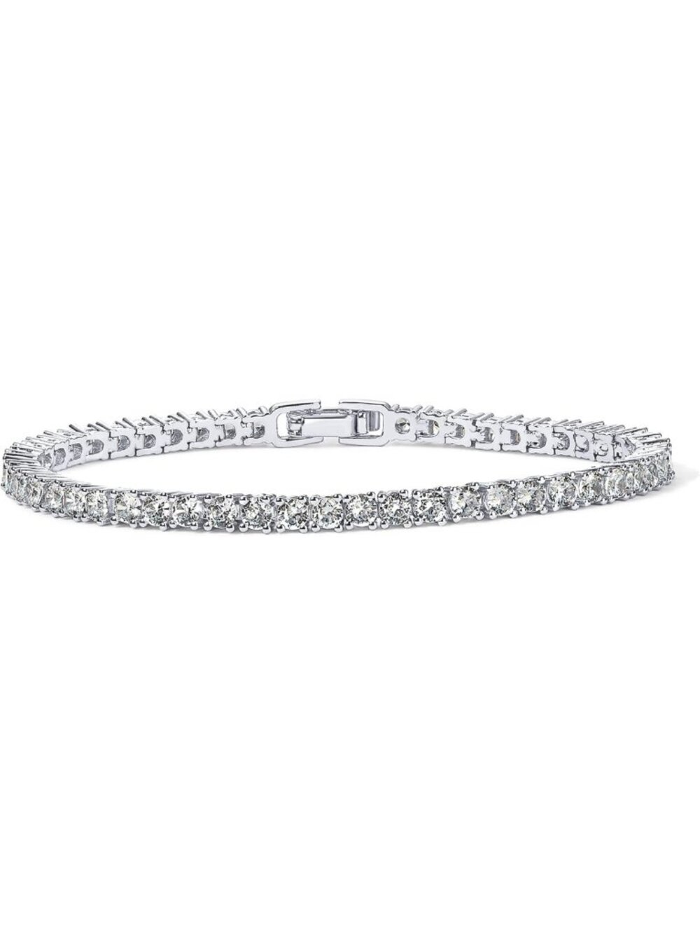 Elegant 14K Gold Plated 3mm Tennis Bracelet with Sparkling Cubic Zirconia for